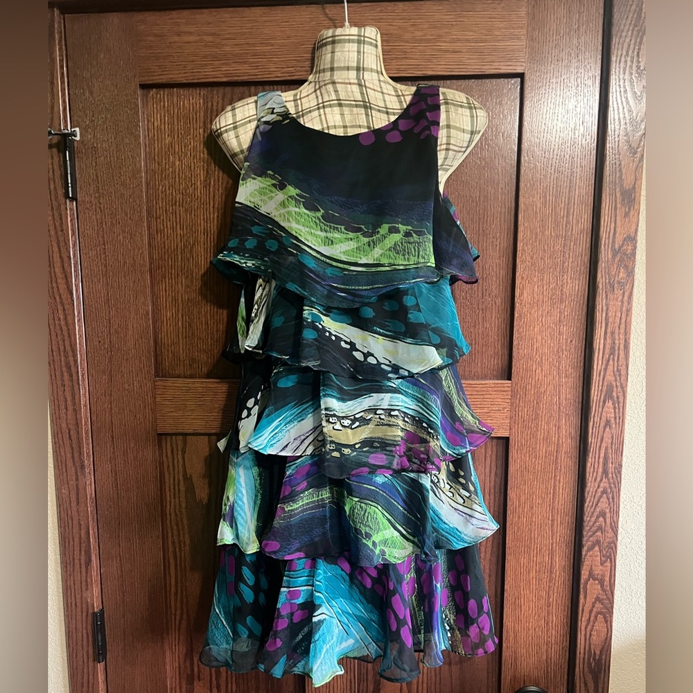 S.L. Fashions Multicolor Layered Dress